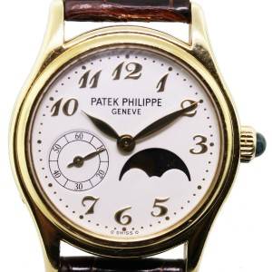 Patek Philippe 4856 18K Gold Moon Phase Ladies Watch, preowned patek philippe