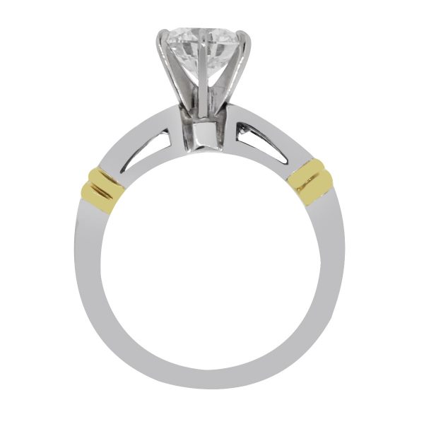 Two tone diamond engagement ring