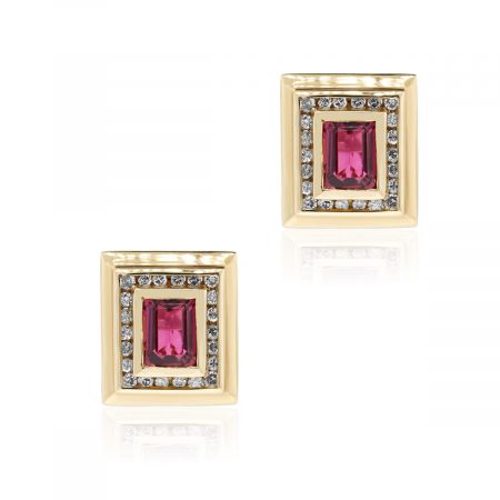 Gemstone diamond earrings