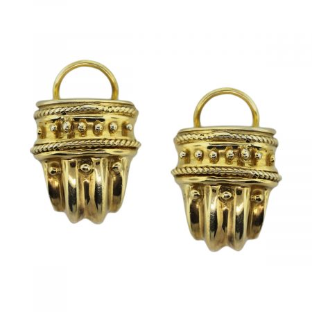 yellow gold etruscan earrings