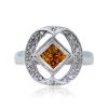Yellow Sapphire and Diamond Ring
