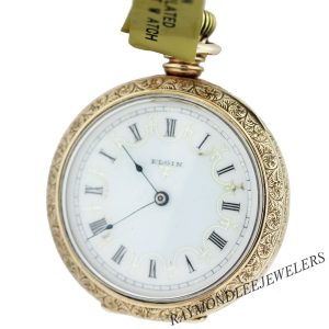 Pre-Owned Elgin Yellow Gold Filled Open Face Pocket Watch