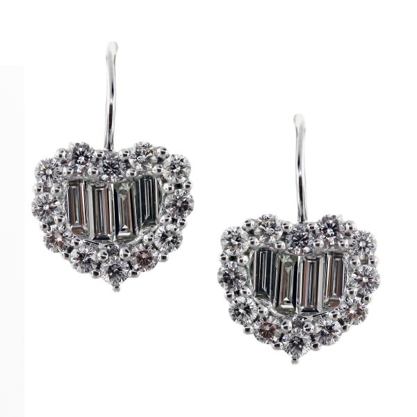 diamond heart earrings dangle
