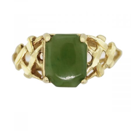 yellow gold jade ring
