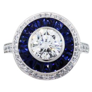 blue sapphire engagement ring halo, sapphire halo engagement ring