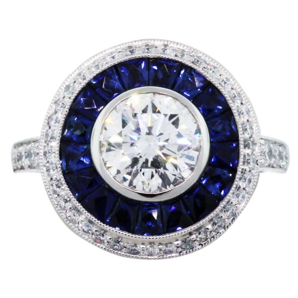blue sapphire diamond ring