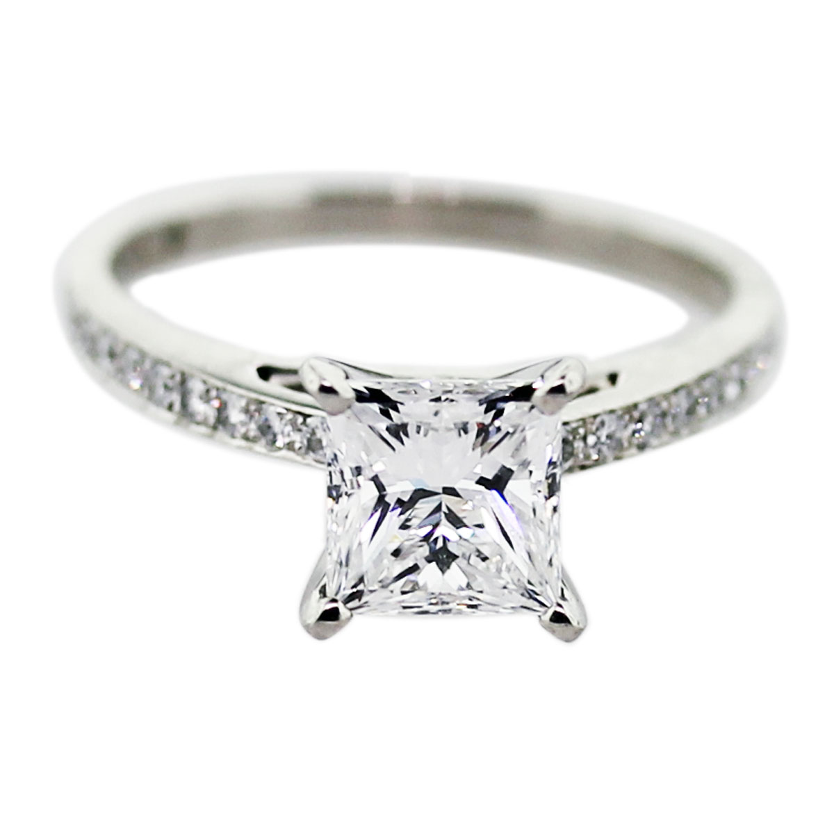 6.6 Carat Princess Cut Diamond Engagement Ring