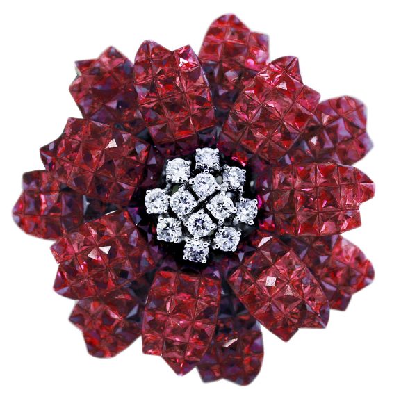ruby flower pin