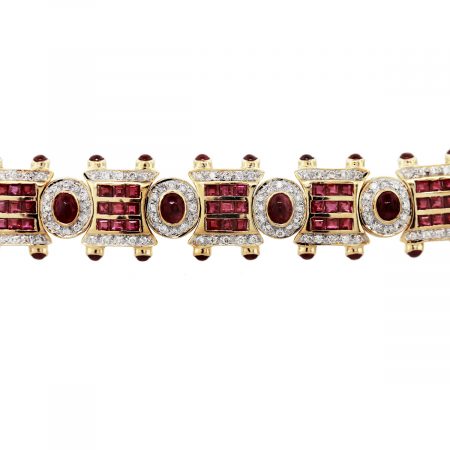 ruby diamond gold bracelet