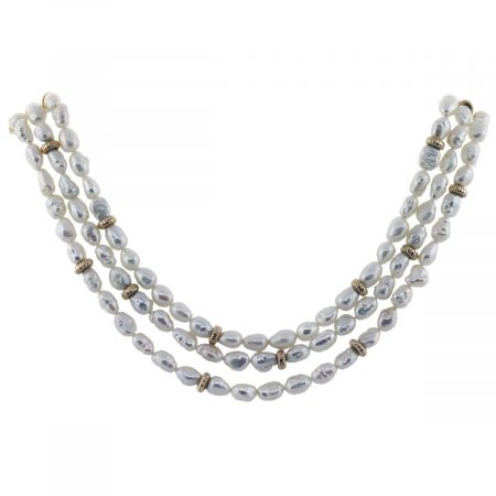14k Yellow Gold Freshwater Pearl Necklace
