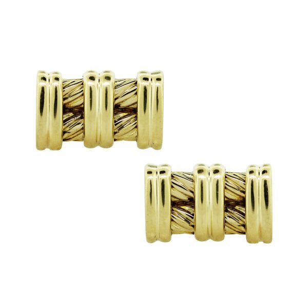 Gold Cable Mens Cufflinks