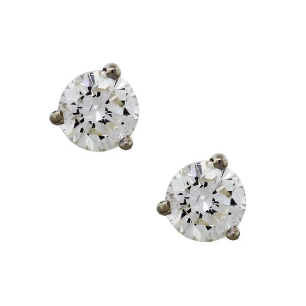 1 Carat Total Weight Round Diamond Stud Earrings