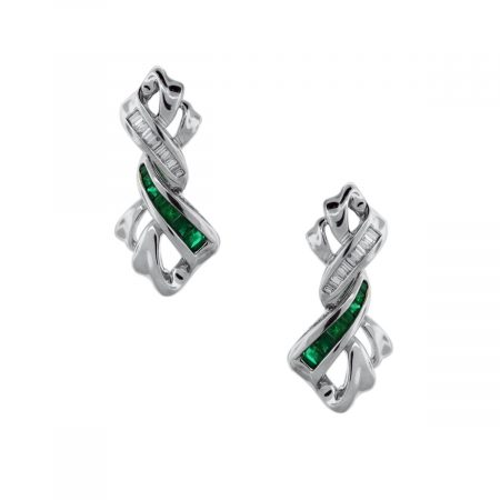 Emerald Ribbon Earring