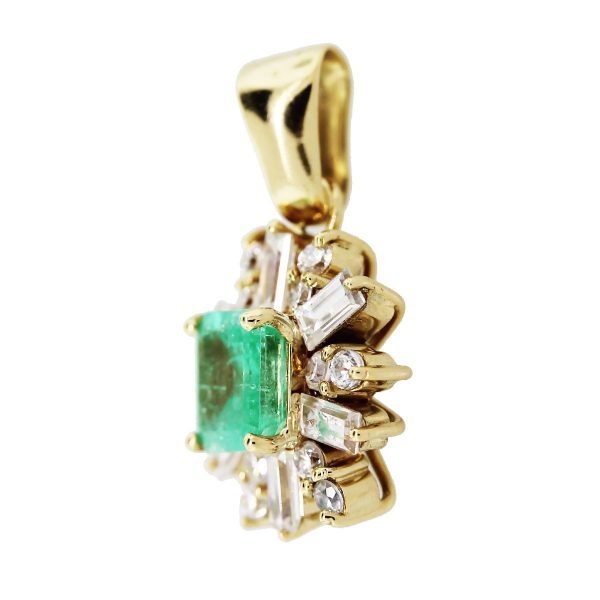 Profile Emerald Diamond Pendant