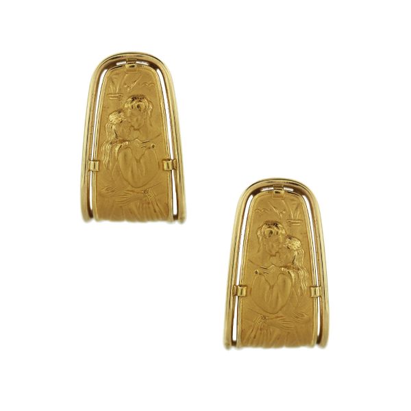 18k Yellow Gold Romeo and Juliet Earrings