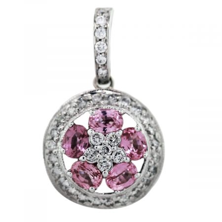 pink sapphire diamond pendant