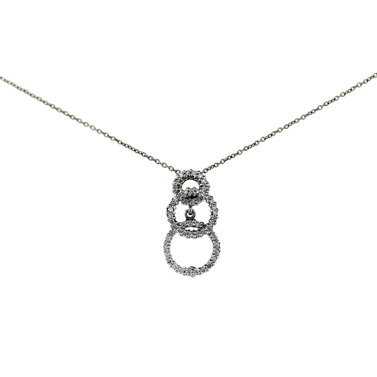 Roberto Coin 3 Circle Diamond Pendant Necklace