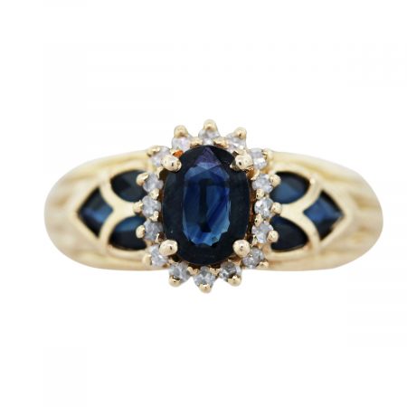 gold sapphire diamong ring