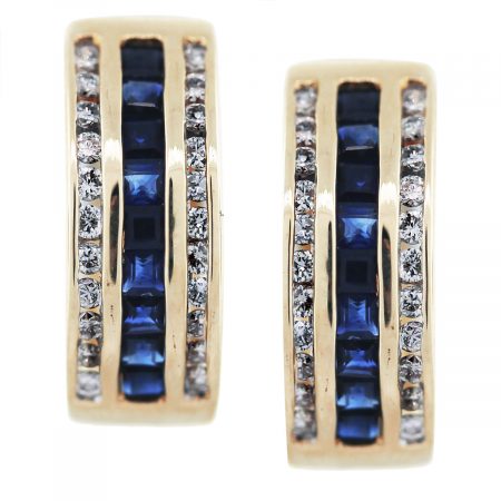 gold sapphire diamond earrings ladies