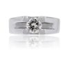 14k White Gold Diamond Solitaire Mens Ring