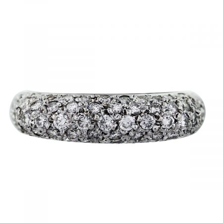 18K White Gold Pave Diamond Band Ring
