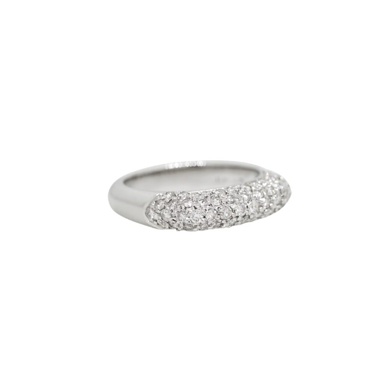 18k White Gold Natural Diamond Pave Square Ring