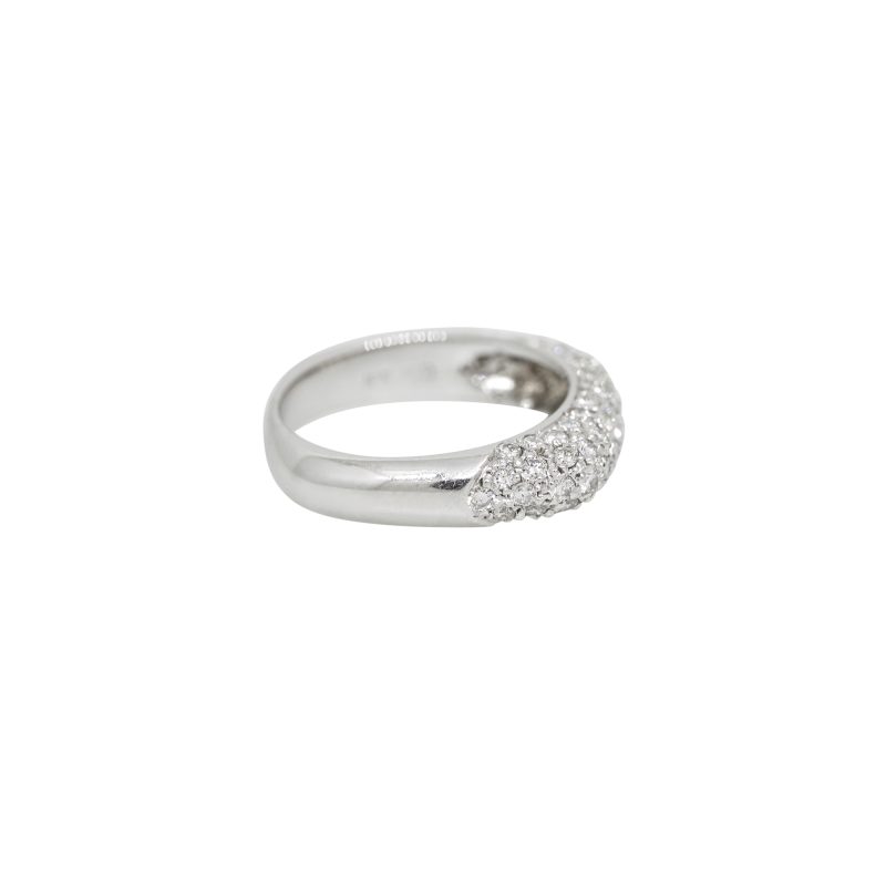 18k White Gold Natural Diamond Pave Square Ring