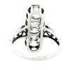 18K White Gold Vintage 3 Stone Diamond Cocktail Ring - Image 5