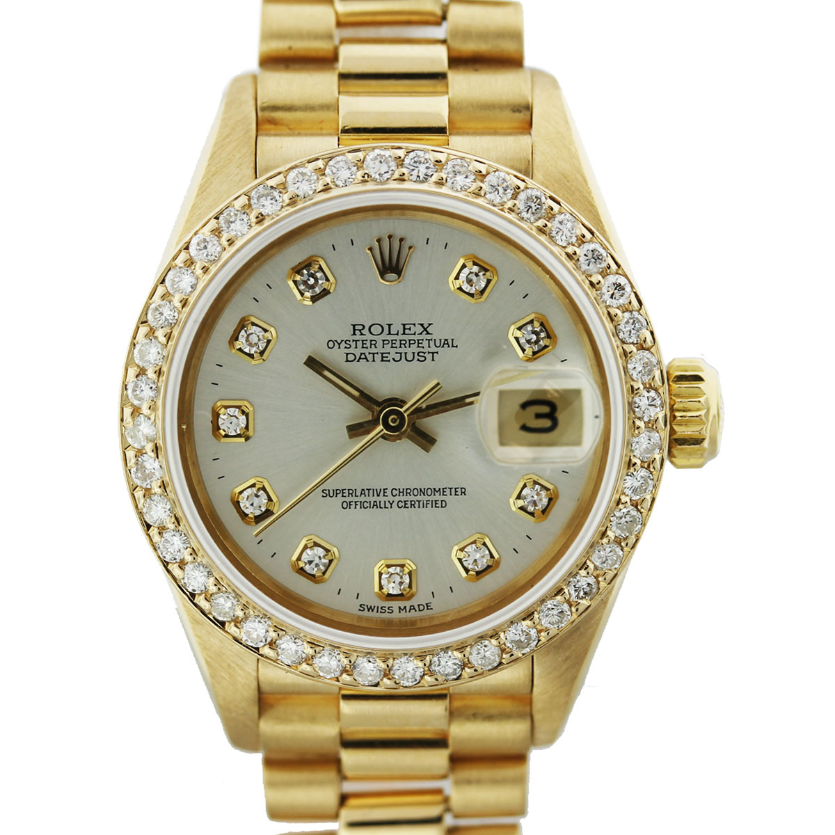 Rolex 69178 President Diamond Dial Diamond Bezel Watch Boca Raton