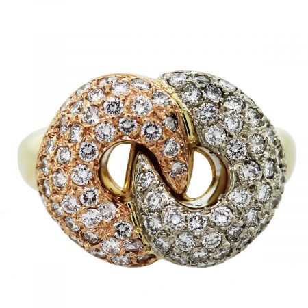 Chimento 18K Tri-Color Gold Pave Diamond Ring Boca Raton