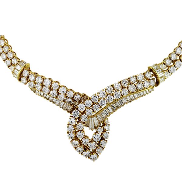 18k Yellow Gold and Diamond Necklace
