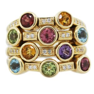 gemstone ring with semi-precious gemstones