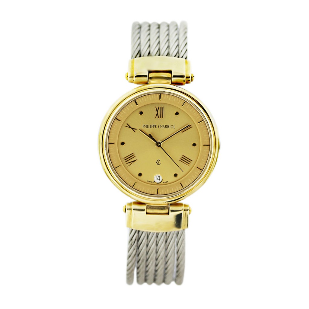 Philippe Charriol Gold Plated, Stainless Steel Cable Watch Boca Raton