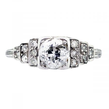 Platinum and Diamond Vintage Engagement Ring