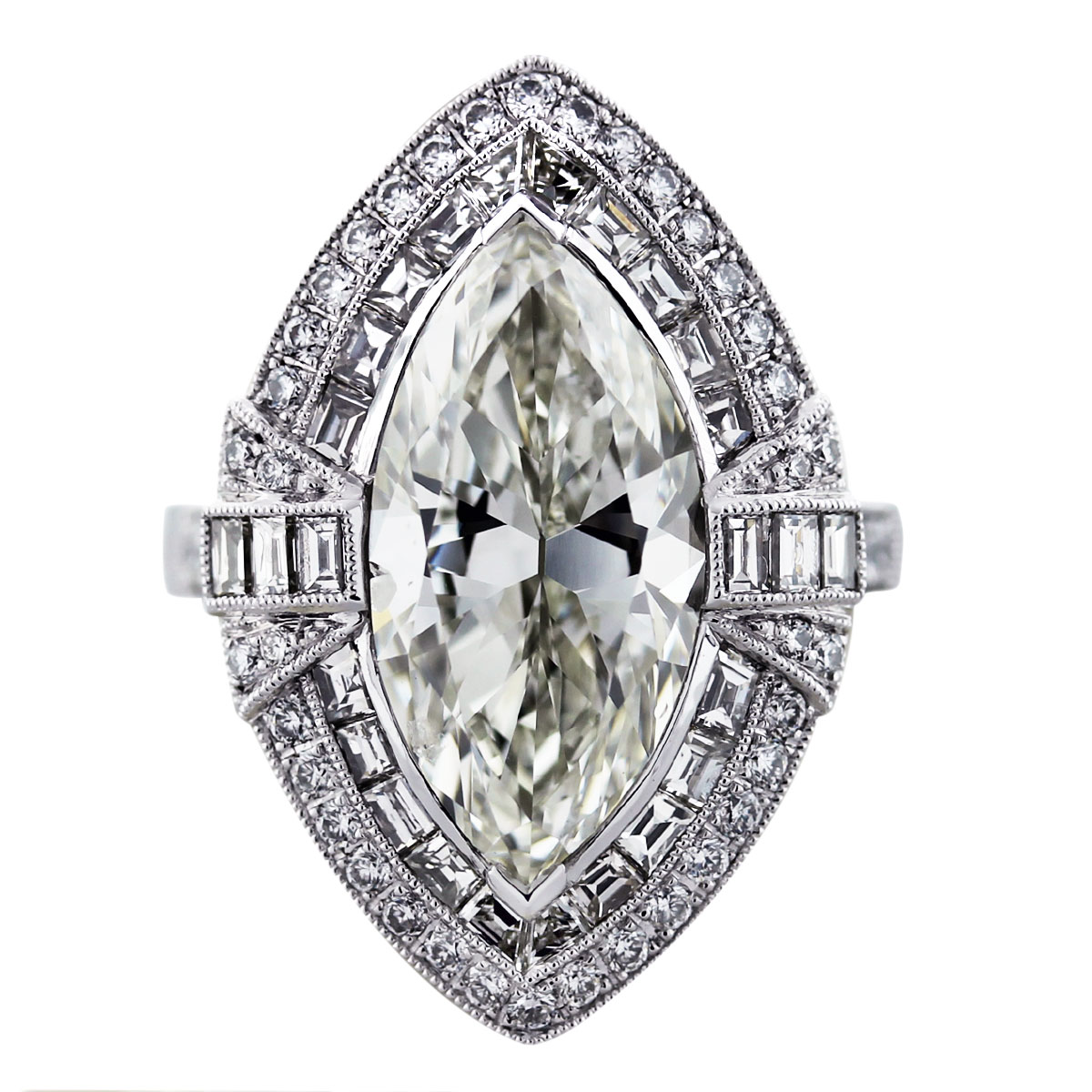 5 Carat Round Cut Moissanite Engagement Ring from Black Diamonds New York