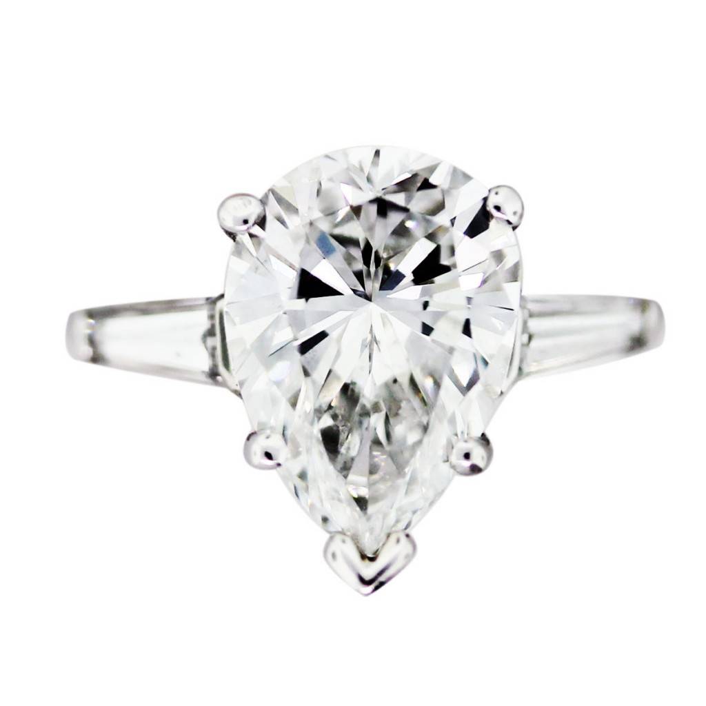 4 Carat Pear Shaped Diamond Engagement Ring, pear shaped engagement ring