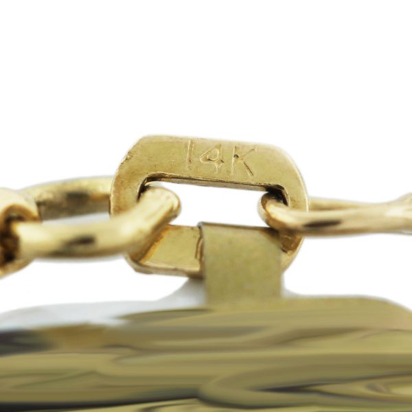 Yellow Gold Diamond Heart Pendant Chain Necklace