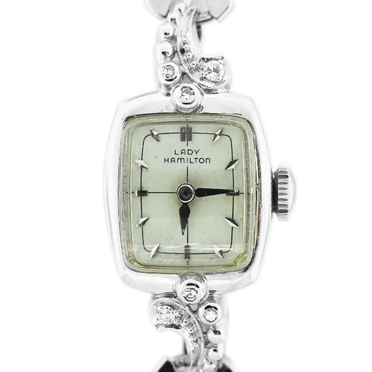 Vintage Lady Hamilton White Gold Diamond Watch-Boca Raton