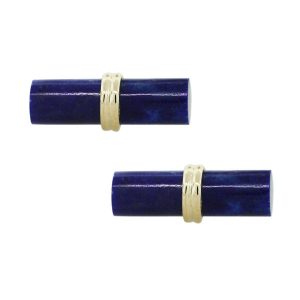 Yellow Gold and Lapis Lazuli Men’s Cufflinks, lapis lazuli cufflinks, cuff links