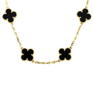 Onyx Van Cleef and Arpels Alhambra necklace