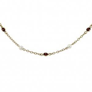 garnet necklace, garnet and pearl, garnet birthstone jewelry, garnet jewelry, january birthstone