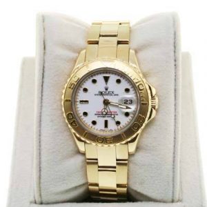 Pre-Owned Rolex Yachtmaster 12707 YG Ladies Yachtmaster Watch, used ladies yachtmaster