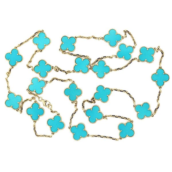 turquoise van cleef 20 motif necklace