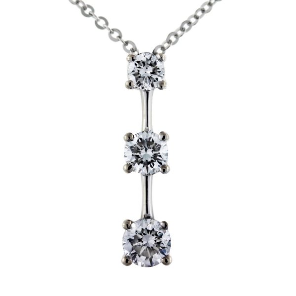 diamond 3 stone pendant necklace boca raton