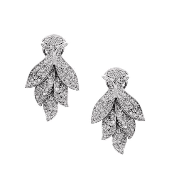 Diamond Pave Set Flower Earrings