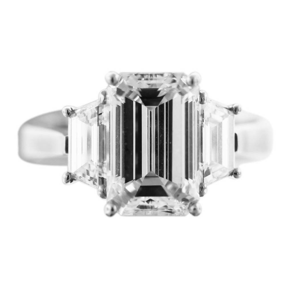 3 Carat Emerald Cut Diamond Engagement Ring-Boca Raton