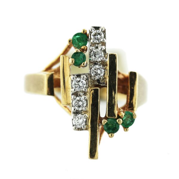 Round Emerald Diamond Ring