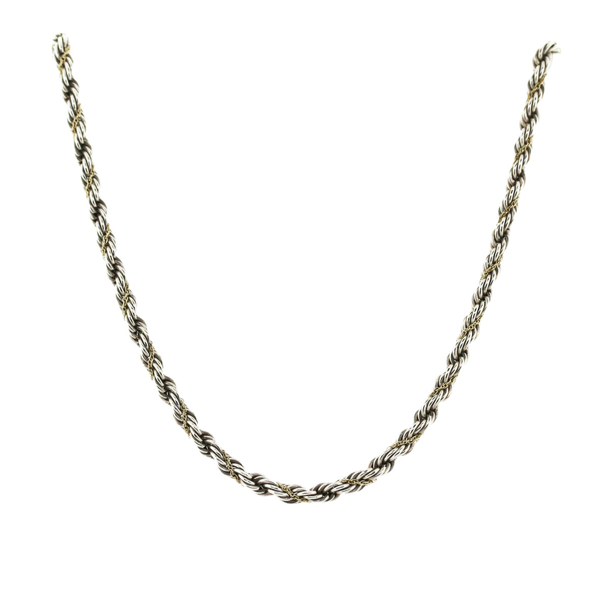 tiffany silver and gold rope necklace