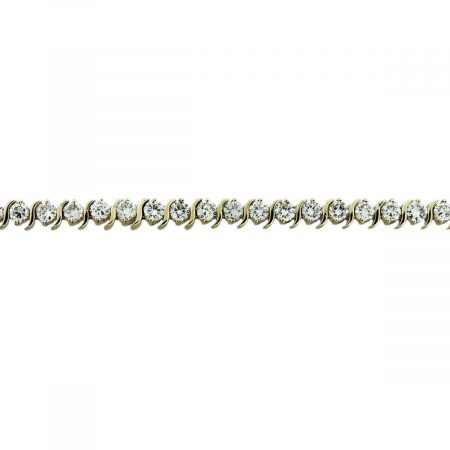 You are viewing this 14k Yellow Gold 10.50 Carat Diamond S-Link Tennis Bracelet!
