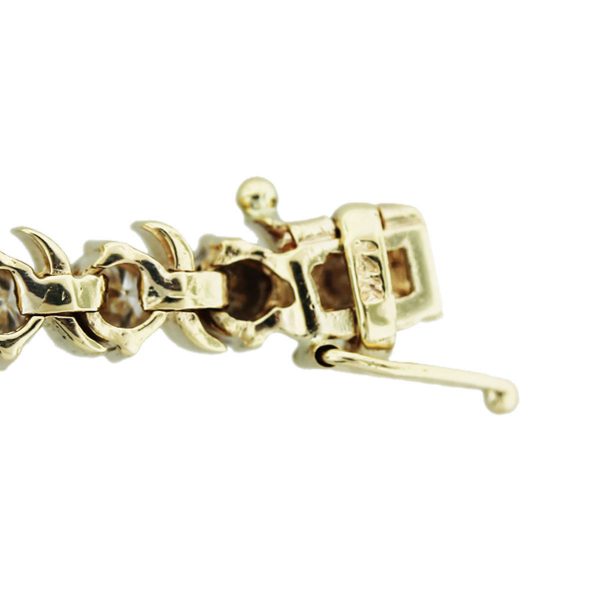 Yellow Gold 10.50 Carat Diamond S-Link Tennis Bracelet